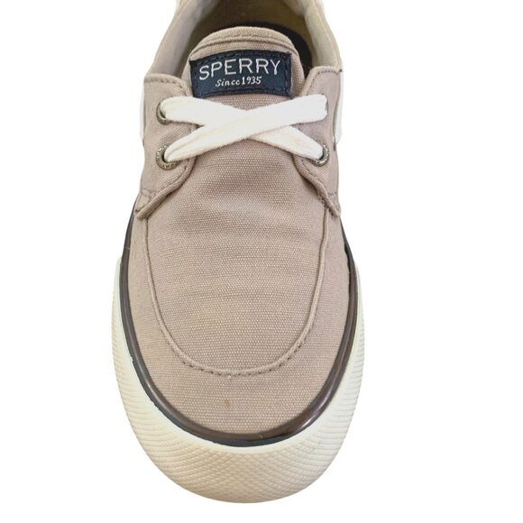 Sperry Top Sider Pier Boat Gray Nautical Canvas Shoes Size 6 Preppy Old Money - Picture 6 of 10